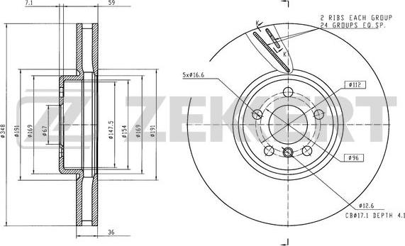 Zekkert BS-6572 - Гальмівний диск autocars.com.ua