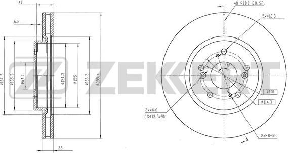 Zekkert BS-6586 - Гальмівний диск autocars.com.ua