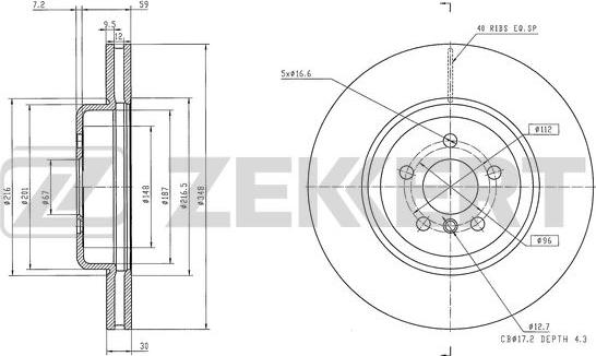 Zekkert BS-6604 - Гальмівний диск autocars.com.ua