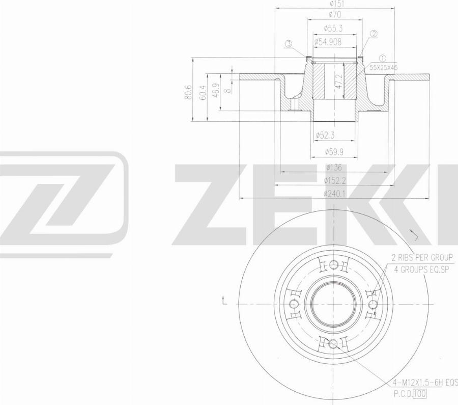 Zekkert BS-6649 - Тормозной диск autodnr.net