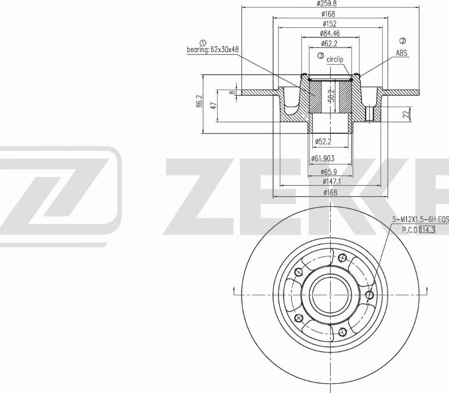 Zekkert BS-6653 - Тормозной диск autodnr.net