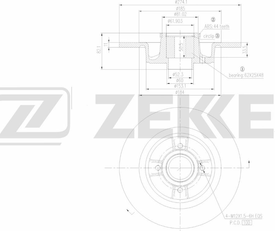 Zekkert BS-6654 - Тормозной диск autodnr.net