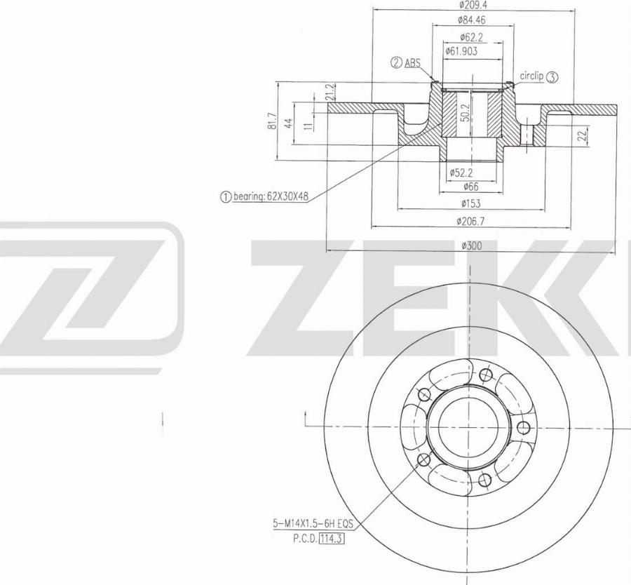 Zekkert BS-6659 - Тормозной диск autodnr.net