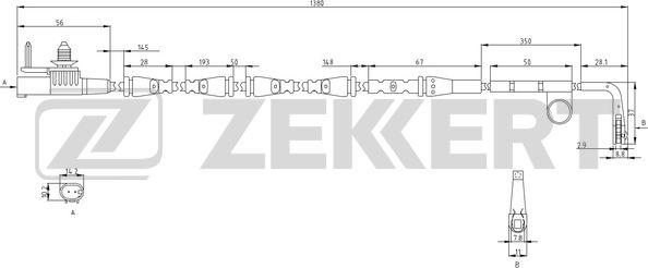 Zekkert BS-8136 - Сигнализатор, износ тормозных колодок autodnr.net