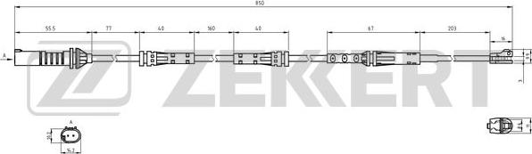 Zekkert BS-8138 - Датчик износа тормозных колодок перед. BMW X5 G05  F95 18-  X3 G01  F97 20-  X6 G06  F96 19- autodnr.net