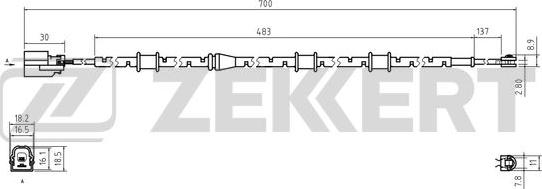 Zekkert bs-8139 - Сигнализатор, износ тормозных колодок autodnr.net