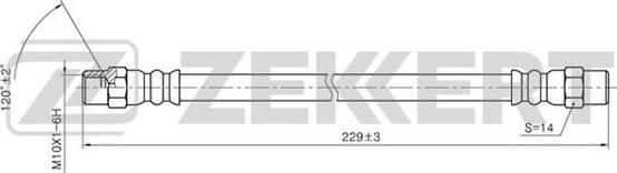 Zekkert BS-9001 - Шланг тормозной задний BMW 3 E21  E30  E36 75-  5 E12  E28  E34 72-  6 E24 76-  7 E23  E32 7 autodnr.net