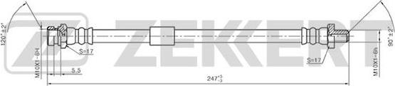 Zekkert BS-9016 - Тормозной шланг autodnr.net