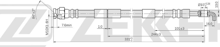 Zekkert BS-9039 - Тормозной шланг avtokuzovplus.com.ua