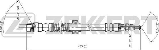 Zekkert BS-9098 - Тормозной шланг avtokuzovplus.com.ua