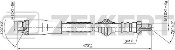 Zekkert BS-9312 - Гальмівний шланг autocars.com.ua