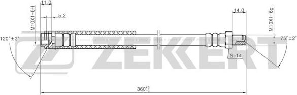 Zekkert BS-9431 - Тормозной шланг autodnr.net