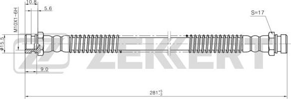 Zekkert BS-9453 - Шланг тормозной задний левый Hyundai Getz 02- autodnr.net