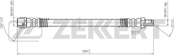 Zekkert BS-9454 - Тормозной шланг autodnr.net