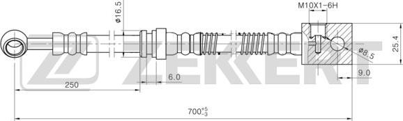 Zekkert BS-9463 - Тормозной шланг avtokuzovplus.com.ua