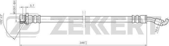 Zekkert BS-9465 - Шланг тормозной задний левый Hyundai ix35 10-  Kia Sportage III 10- autodnr.net