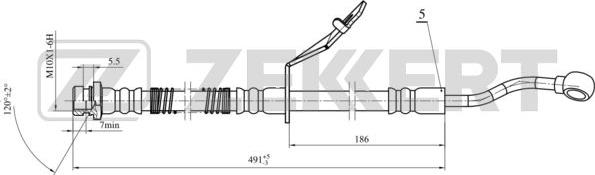 Zekkert BS-9475 - Тормозной шланг avtokuzovplus.com.ua