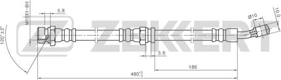 Zekkert BS-9477 - Гальмівний шланг autocars.com.ua