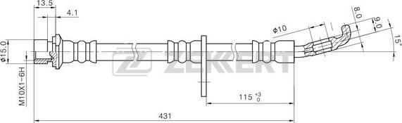 Zekkert BS-9479 - Гальмівний шланг autocars.com.ua