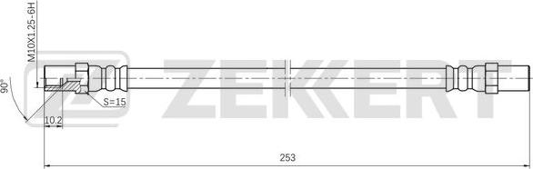 Zekkert BS-9496 - Шланг тормозной задний Lada Oka 1111_ 88-  Samara 2108  2109  2113  2114  21099  2115 86- autodnr.net