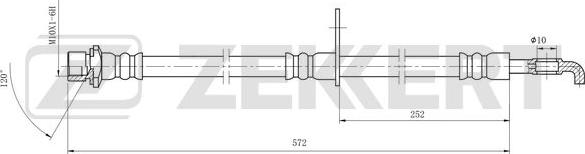 Zekkert BS-9497 - Гальмівний шланг autocars.com.ua