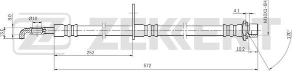 Zekkert BS-9498 - Тормозной шланг avtokuzovplus.com.ua