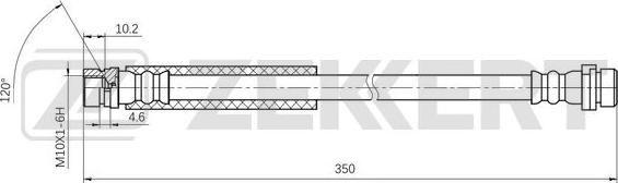 Zekkert BS-9507 - Гальмівний шланг autocars.com.ua