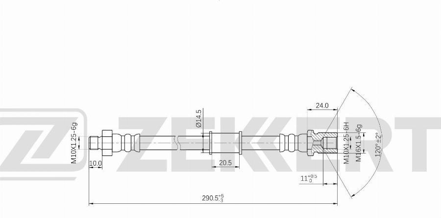 Zekkert BS-9528 - Тормозной шланг avtokuzovplus.com.ua