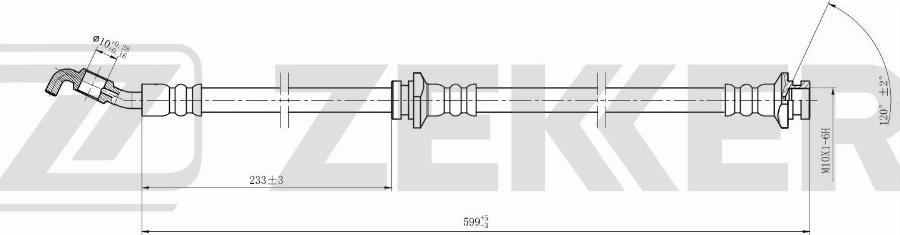 Zekkert BS-9533 - Тормозной шланг avtokuzovplus.com.ua