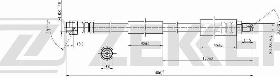 Zekkert BS-9534 - Тормозной шланг avtokuzovplus.com.ua