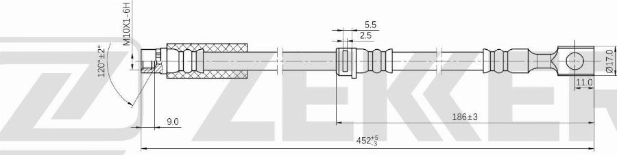 Zekkert BS-9538 - Гальмівний шланг autocars.com.ua