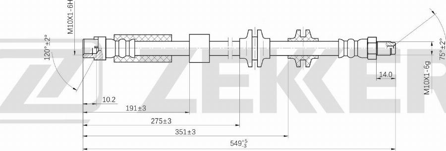 Zekkert BS-9548 - Тормозной шланг avtokuzovplus.com.ua