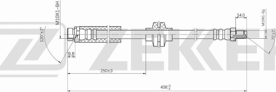 Zekkert BS-9550 - Тормозной шланг autodnr.net