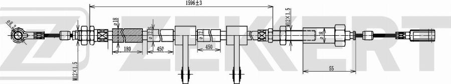 Zekkert BZ-1018 - Трос, гальмівна система autocars.com.ua