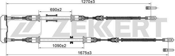 Zekkert BZ-1030 - Трос стояночного тормоза задн. лев.-прав. Daewoo Nexia 94-  Opel Kadett E 84- autodnr.net