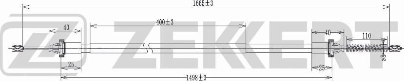 Zekkert BZ-1085 - Тросик, cтояночный тормоз autodnr.net