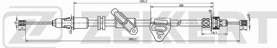 Zekkert BZ-1173 - Тросик, cтояночный тормоз avtokuzovplus.com.ua