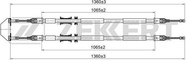 Zekkert BZ-1228 - Тросик, cтояночный тормоз autodnr.net