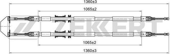 Zekkert BZ-1228 - Трос, гальмівна система autocars.com.ua