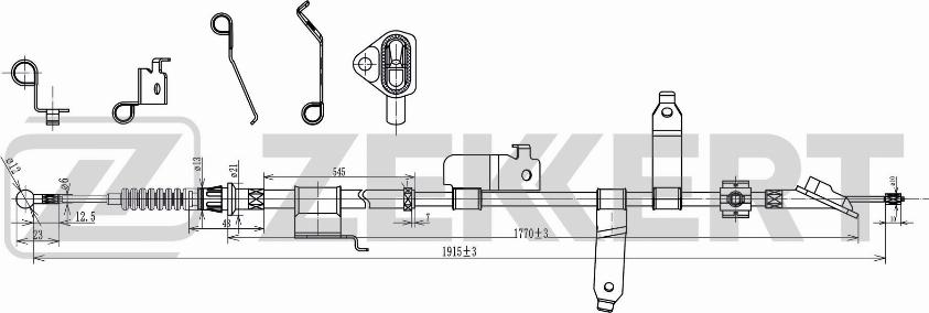 Zekkert BZ-1312 - Трос, гальмівна система autocars.com.ua