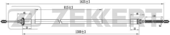Zekkert BZ-1326 - Трос стояночного тормоза лев.-прав. Peugeot 206 98- autodnr.net