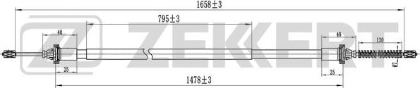 Zekkert bz-1332 - Тросик, cтояночный тормоз autodnr.net