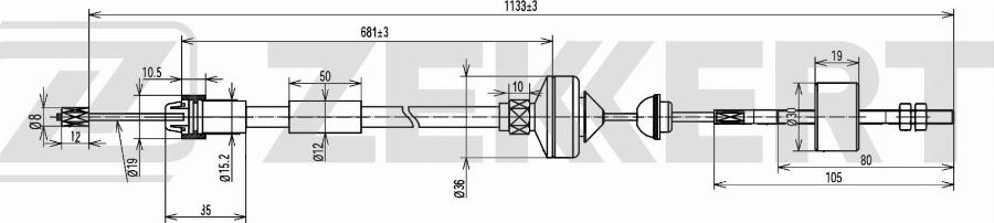 Zekkert BZ-1382 - Трос, управление сцеплением avtokuzovplus.com.ua