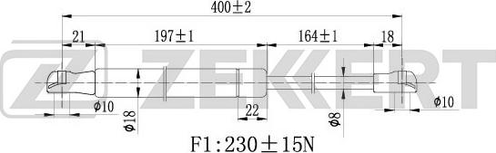 Zekkert gf-1007 - Газовая пружина, капот autodnr.net