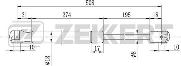 Zekkert gf-1028 - Газовая пружина, упор autodnr.net