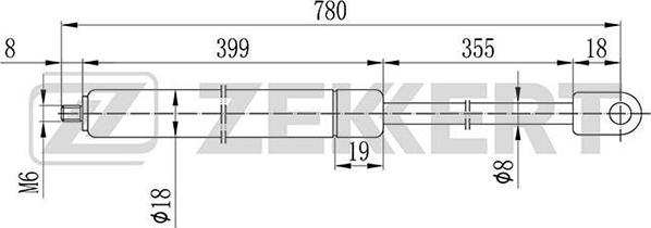 Zekkert gf-1036 - Газовая пружина, капот autodnr.net