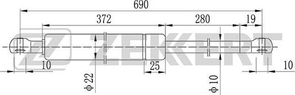 Zekkert gf-1039 - Газовая пружина, упор autodnr.net