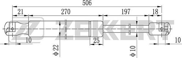 Zekkert GF-1088 - Газова пружина, кришка багажник autocars.com.ua