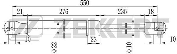 Zekkert GF-1089 - Газовая пружина, упор avtokuzovplus.com.ua