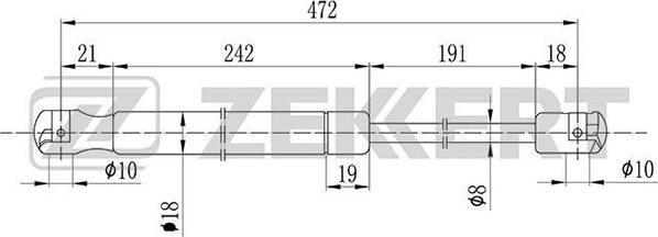 Zekkert GF-1114 - Пружина газовая багажника Opel Corsa C 00- autodnr.net